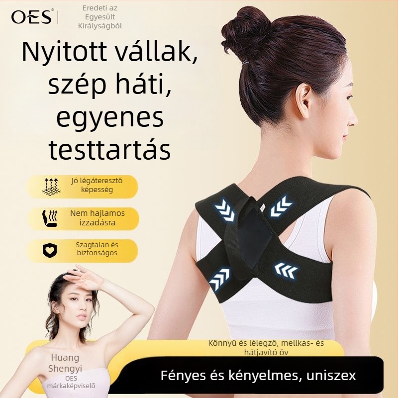 Válltartás-korrekciós pánt, Uniszex, poliészter rost, modell Oes vállöv, jóga