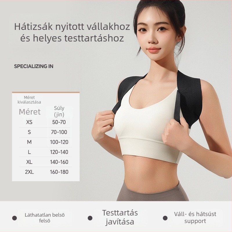 Nyitott hátsó váll-edzőöv polieszterből, vállvédelem, univerzális felhasználás, jóga használathoz