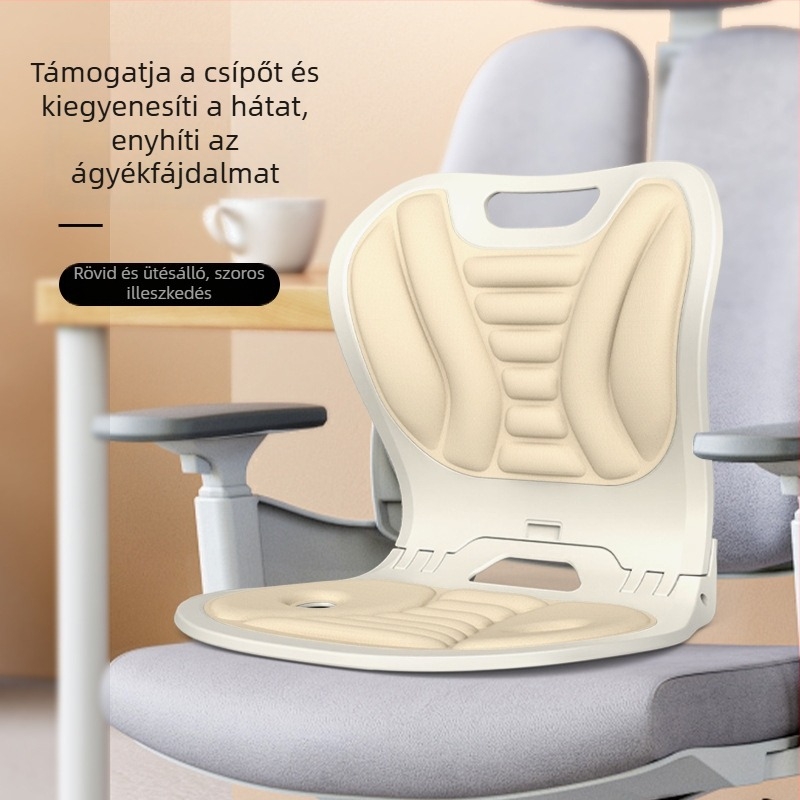Deréktámaszos összecsukható irodai szék – ergonómikus párnázattal hosszú üléshez, kifózis elleni védelem, Jingmeifu P23, 2024-10