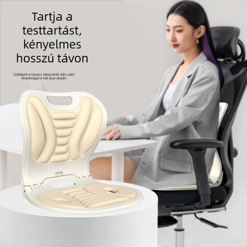 Deréktámaszos összecsukható irodai szék – ergonómikus párnázattal hosszú üléshez, kifózis elleni védelem, Jingmeifu P23, 2024-10
