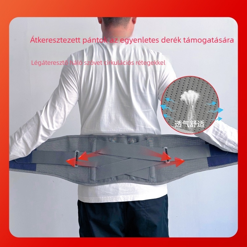 Derékvédő öv — Nylon, felnőtt, tartásjavító, súlyemelés-támogatás, megfelelő kerékpározáshoz, futballhoz és kosárlabdához