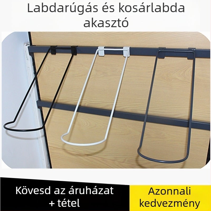Labdaállvány egyszemélyes bemutatóval és dupla horog kiegészítőkkel sportfelszerelésekhez