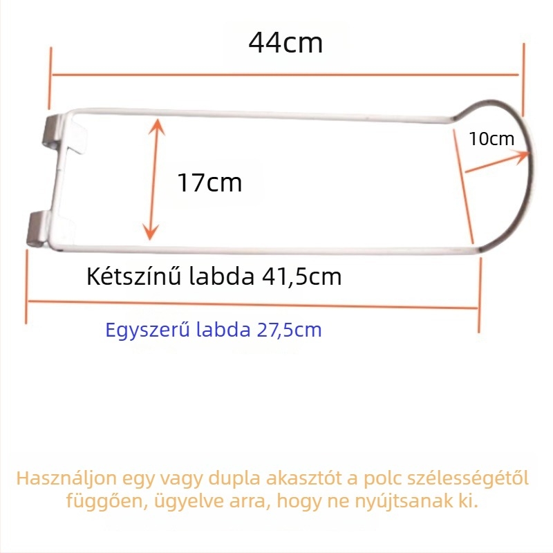 Labdaállvány egyszemélyes bemutatóval és dupla horog kiegészítőkkel sportfelszerelésekhez