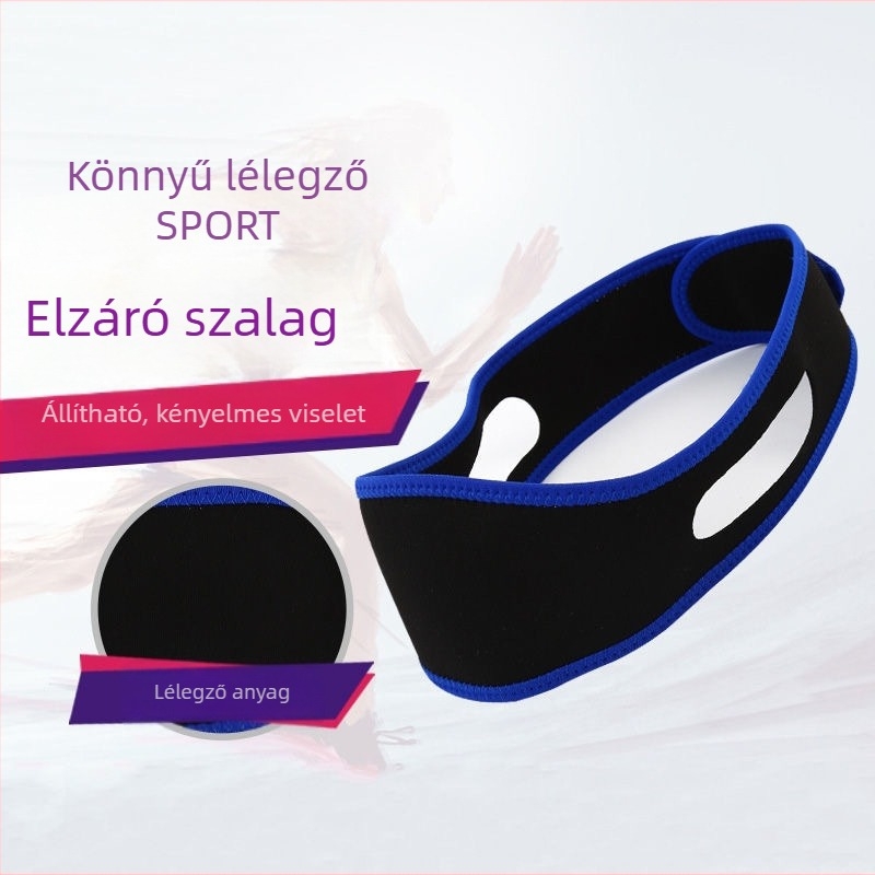 Horkolás elleni öv állkapocs-támogatással a szájban történő légzés korrekciójáért alvás közben (Anyag: Nylon; Márka: Double power; Alkalmas: mindenki; Használat: alvás; Csomagolás: 300 db)