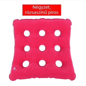 Felfújható kerekesszék ülőpárna csípő-zóna támogatással, közel négyszögletes forma, 6+ masszázsfej légnyomásos masszázzsal, egyfokozatú vezérlés, PU bőr borítás.