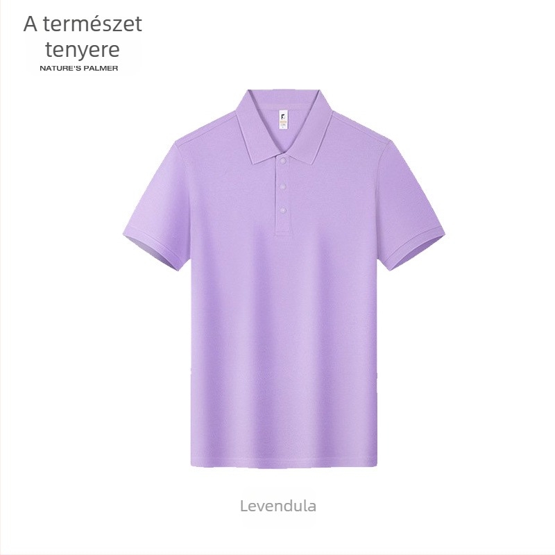 Férfiaknak szóló polo felső Old Money stílusban, Xinjiang hosszú szálú pamutból, nyár, rövid ujjú, karcsú szabás, kényelmes