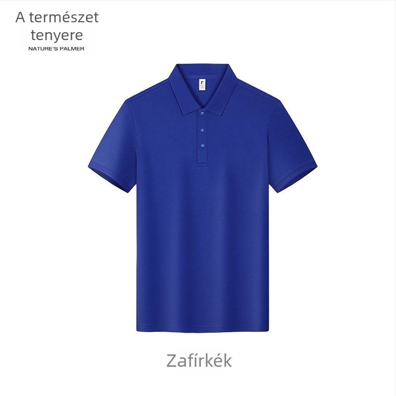 Férfiaknak szóló polo felső Old Money stílusban, Xinjiang hosszú szálú pamutból, nyár, rövid ujjú, karcsú szabás, kényelmes