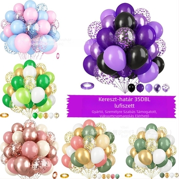 Latex dekoratív kerek lufik készlet – logó nélkül; alkalmas karácsonyra, Valentin-napra és kínai Valentin-napra