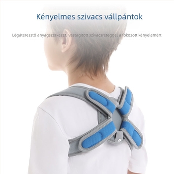 Gyermekeknek való kulcscsont-rögzítő öv hát-támogatással, lapocka védelemmel, modell B502-9, lélegző anyag