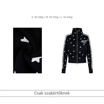 Pamut külső ruha Slim-Fit, álló gallér, elöl cipzár, nyomott mintázat