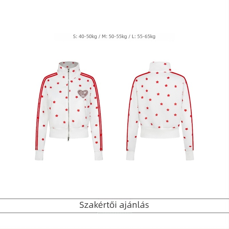 Pamut külső ruha Slim-Fit, álló gallér, elöl cipzár, nyomott mintázat
