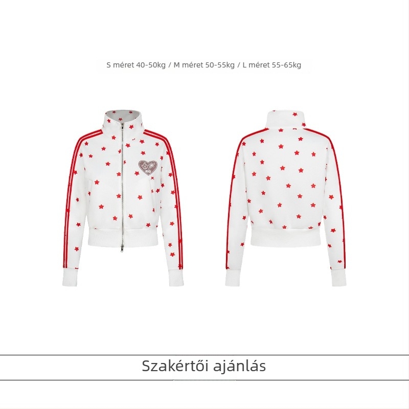 Pamut külső ruha Slim-Fit, álló gallér, elöl cipzár, nyomott mintázat