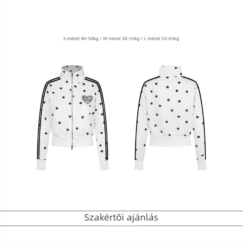 Pamut külső ruha Slim-Fit, álló gallér, elöl cipzár, nyomott mintázat