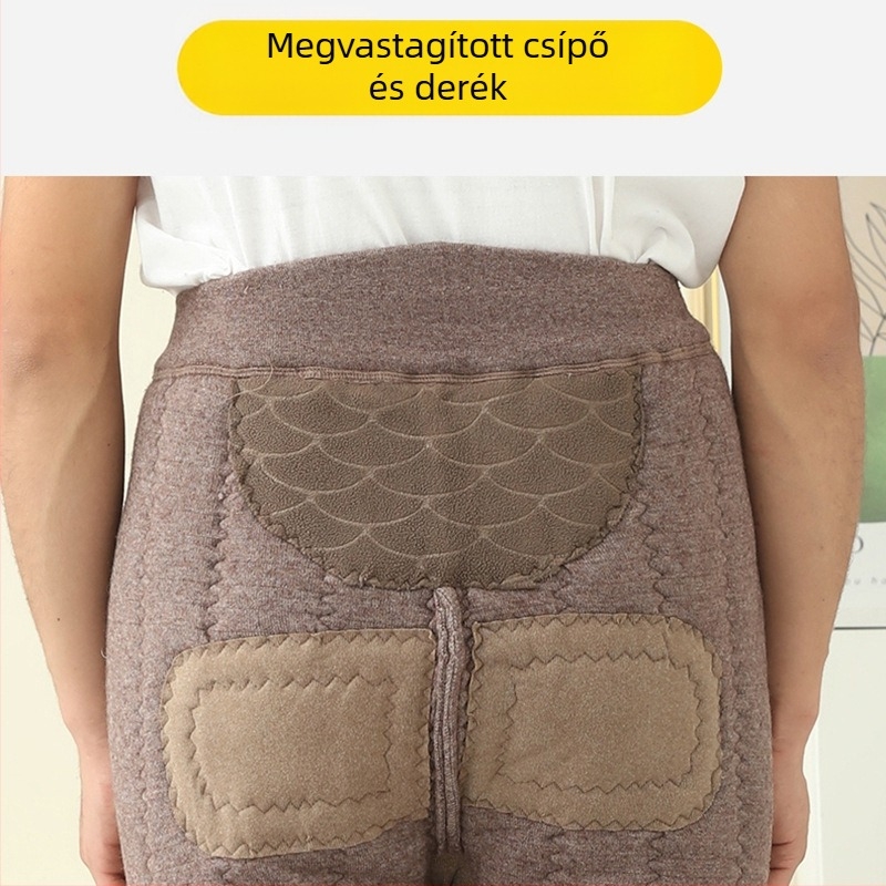 Uniszex gyapjú nadrág, extra vastag, melegen tartó, egyszínű, 90–95% gyapjú