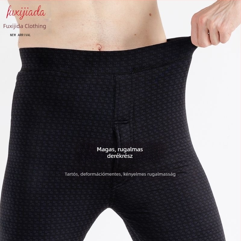 Téli férfi termo nadrágok, magas elasztikus derekú, belső fleece bélés, vastag anyag, deréktámasz