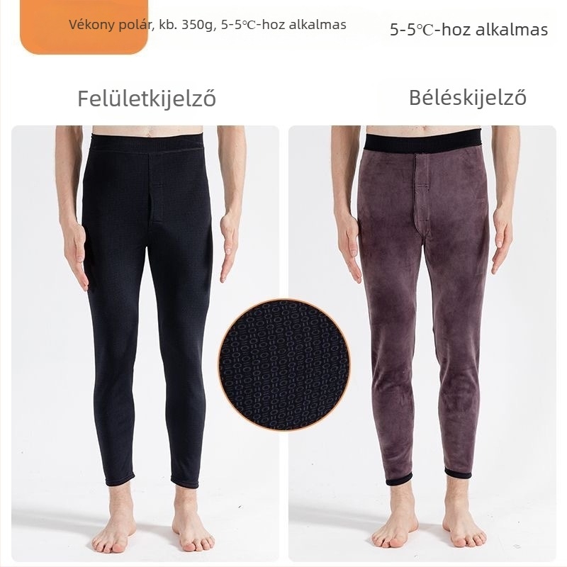 Téli férfi termo nadrágok, magas elasztikus derekú, belső fleece bélés, vastag anyag, deréktámasz