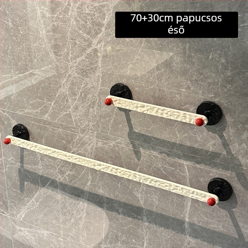 Fürdőszobai papucs- és cipőtartó, falra szerelhető, fúrás nélkül, vízelvezetéssel, 1 polc, sütőben kezelt felület, modell 985