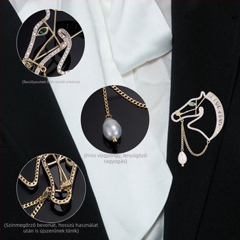 Liyu Jewelry Állat alakú brooch - réz cirkón beépítéssel, uniszex, könnyed luxus stílus, ló zodiákus design