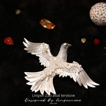 Spirit Heart Made réz galamb brooch — tervezői eredeti modell, béke galamb stílus, elektroplatázás, dekoratív kiegészítő