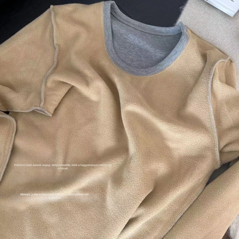 Férfi melegített őszi–téli öltözet fleece-béléssel, kaméle velúr, 750 g, testhezálló