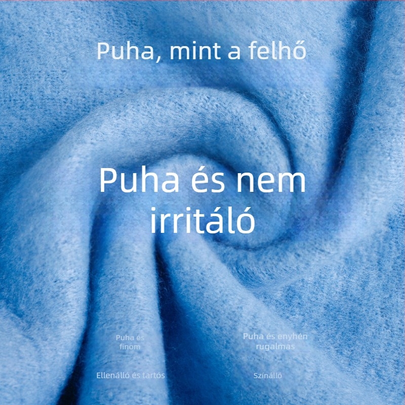 Női warp-knit sál, melegen tart, téli viselet, egyszerű stílus