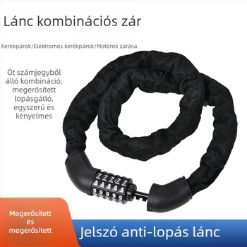 XTIGER WB100-150 Jelszavas lánc zár kerékpárhoz – anyagok: vas, mérnöki műanyag, textíliák; alkalmas kerékpárra, terepkerékpárra és motorkerékpárra; stílus: modern minimalistikus