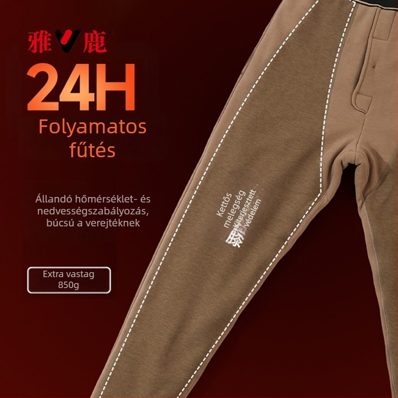 Uniszex gyapjú termNadrág, 100% gyapjú, extrán vastag 501–600 g/m2, magas derekú, melegen tartja