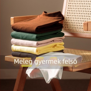 Gyerekeknek szóló velúr termo felső, 100% poliészter, 3-8 éveseknek, 2024 őszi megjelenés