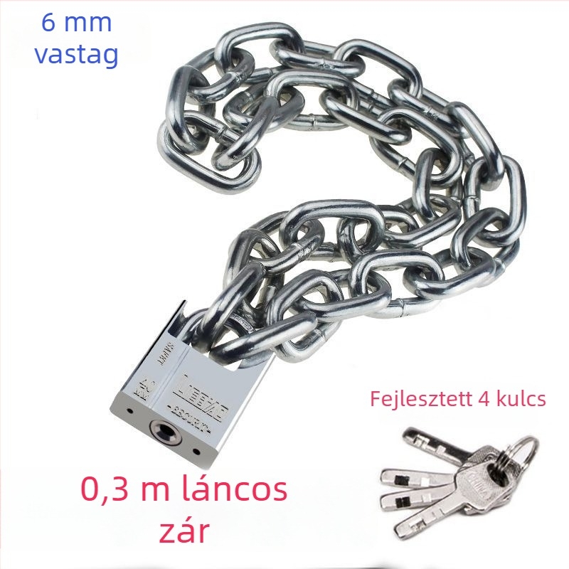 Vasból készült lánczár kerékpárokhoz és motorkerékpárokhoz