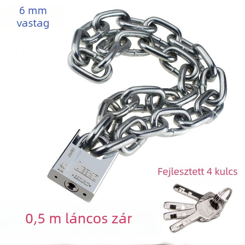 Vasból készült lánczár kerékpárokhoz és motorkerékpárokhoz