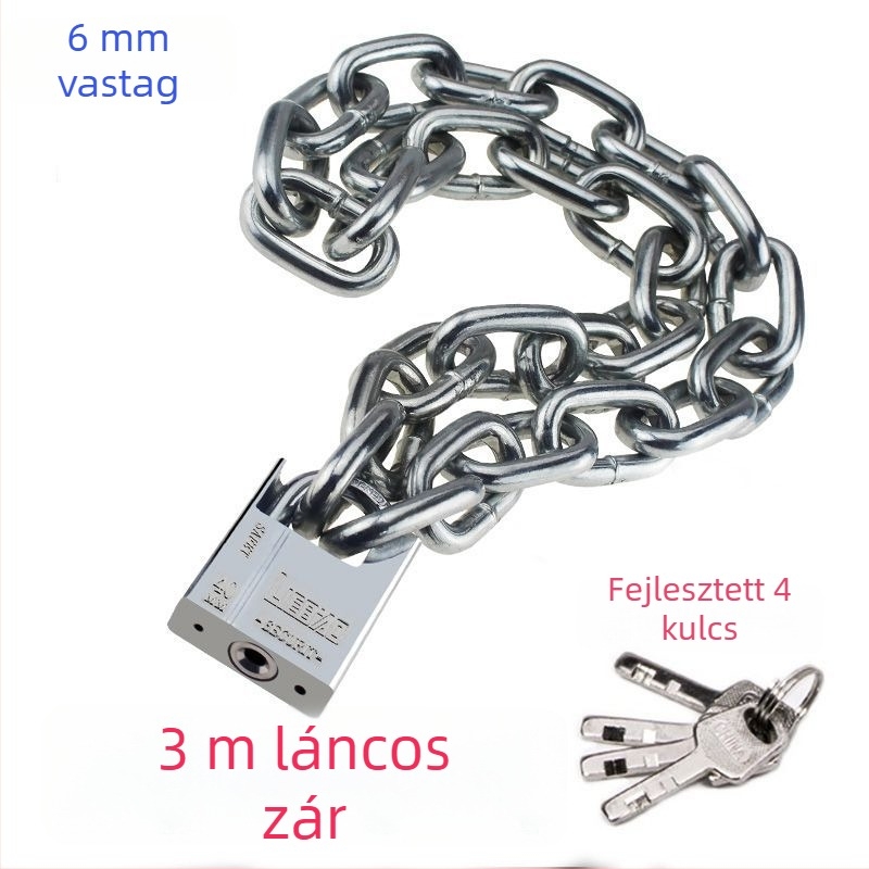 Vasból készült lánczár kerékpárokhoz és motorkerékpárokhoz