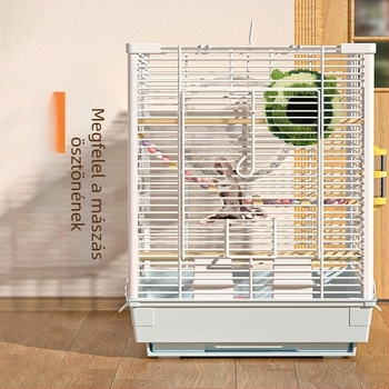 Fém ketrec kis rágcsálóknak – téglalap alakú, szellőző és szórakoztató, hamster részére, beltéri használat