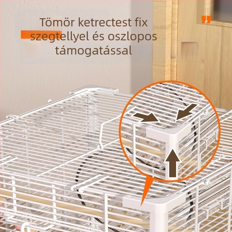 Fém ketrec kis rágcsálóknak – téglalap alakú, szellőző és szórakoztató, hamster részére, beltéri használat
