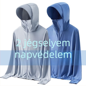 UPF50+ Ice Silk kültéri napvédő kabát unisex, könnyű és lélegző, UV védelem, horgászathoz