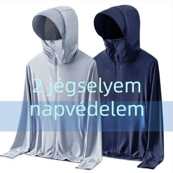 UPF50+ Ice Silk kültéri napvédő kabát unisex, könnyű és lélegző, UV védelem, horgászathoz