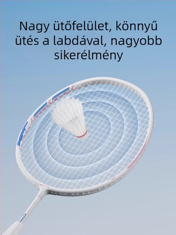 Fiataloknak szóló badmintonütő készlet, ultra könnyű, tartós edzéshez (egyéni és páros), 95–100 g, alumínium ötvözet váz, rostos húrok, közepes keménység