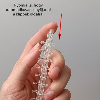 26 lyukú fém irattartó, átlátszó klipekkel, fém karikákkal és flip-bind kiegészítővel – nyilvántartási mappa