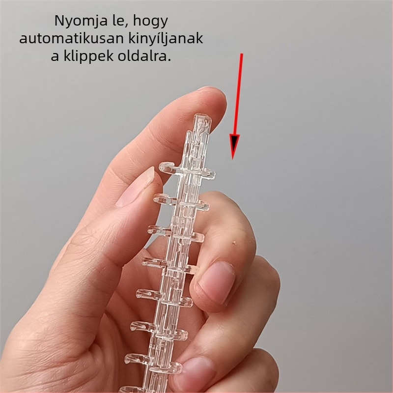 26 lyukú fém irattartó, átlátszó klipekkel, fém karikákkal és flip-bind kiegészítővel – nyilvántartási mappa