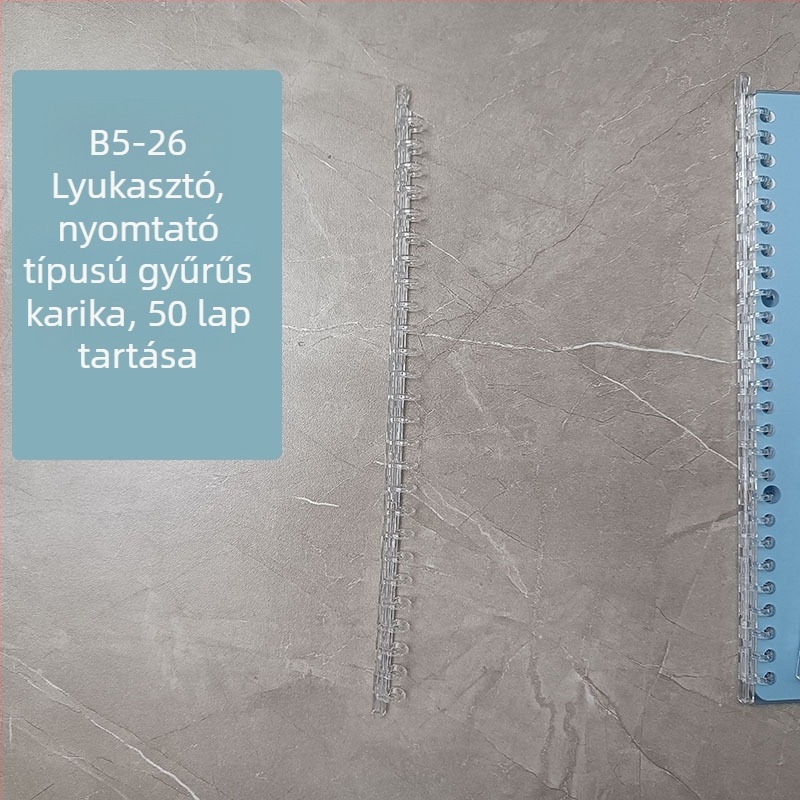 26 lyukú fém irattartó, átlátszó klipekkel, fém karikákkal és flip-bind kiegészítővel – nyilvántartási mappa