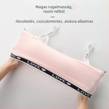 Lányoknak készült pamutból készült tubus-top melltartó, 3/4-es kosárral, vékony formázott párnázattal, rögzített kettős vállpántokkal, oldalsó zárással, légáteresztő és kényelmes