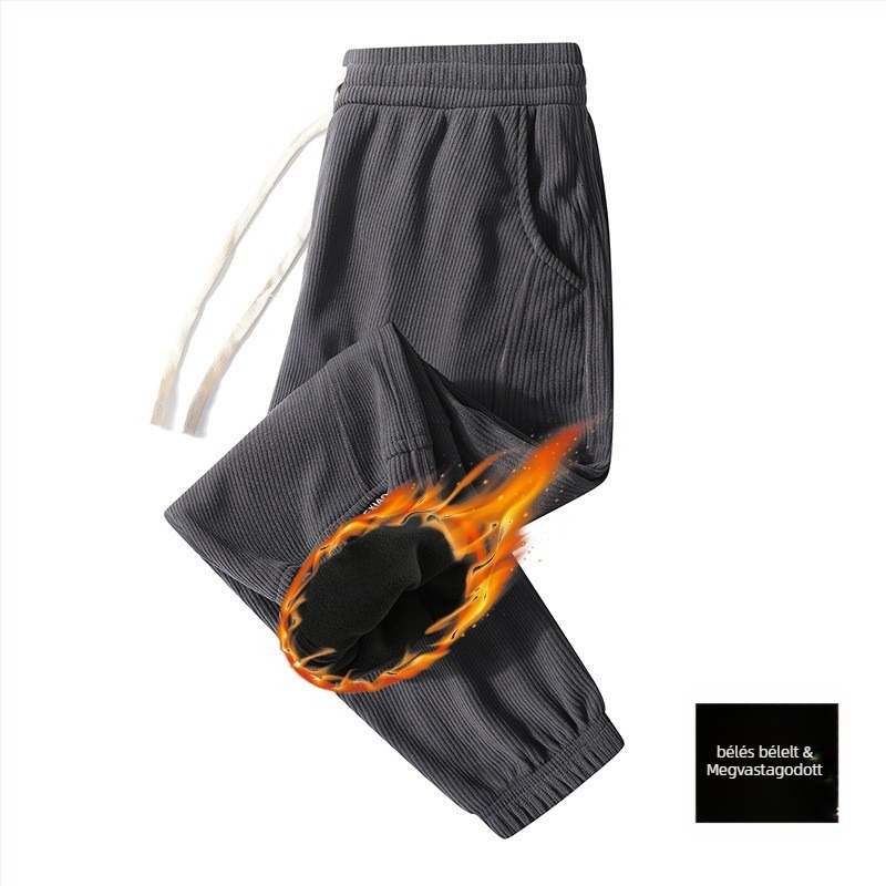 Koreai stílusú, hímzett poliészter cropped casual nadrág, lazán szabott derékrész, mikroelasztikusság, kis egyenes szár