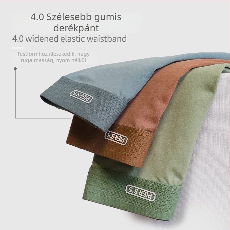 11 cm-rel hosszabbított, pluszméretű férfi sportalsó, fésült pamutból, lélegző, varrás nélküli boxer brief, anti-dörzsölés