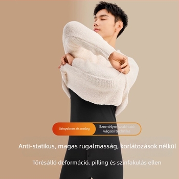 Uniszex Modal termikus alsó- és felső készlet, felső hosszú ujjú és nadrág, 30–50% modal, közepes tömegű 141–160 g/m2