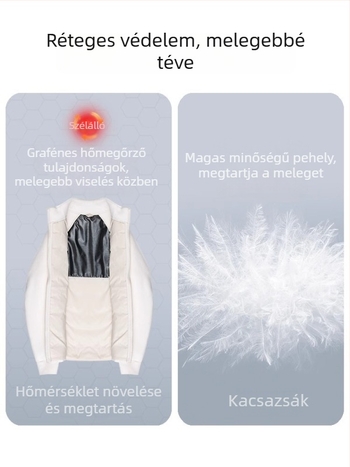 Női bordázott tollkabát belső béléssel, őszi–téli 2025, koreai stílusú téli kabát, kacsa tollal, meleg