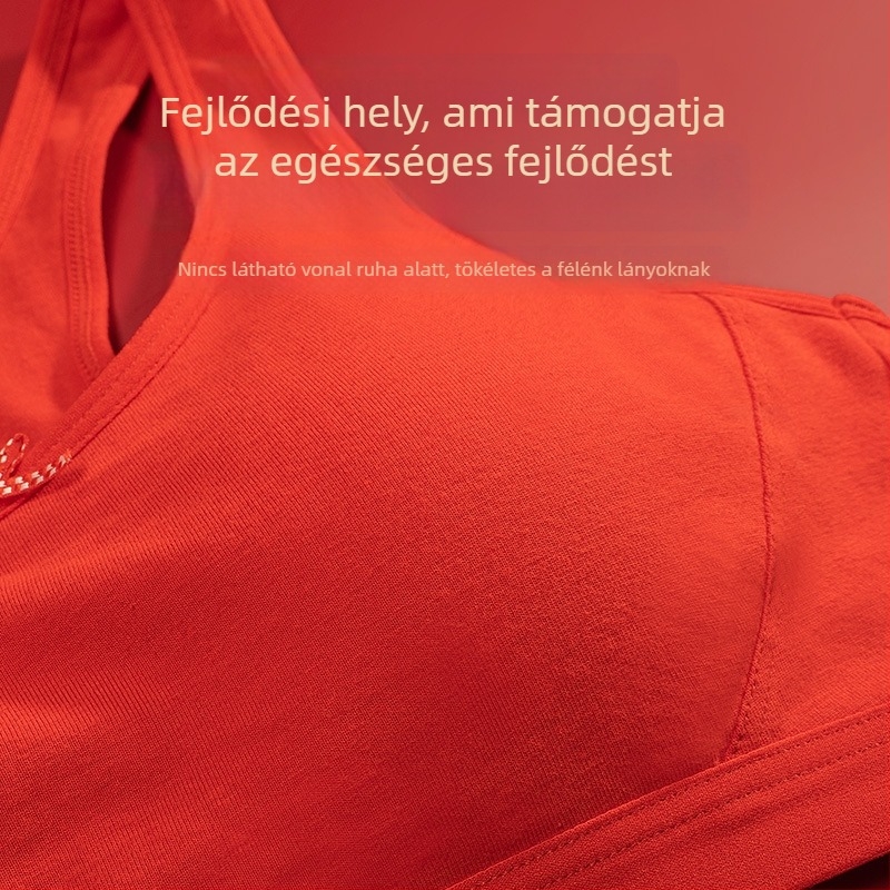 12–15 éves lányoknak szóló 100% pamut alsónemű-készlet — lélegző és kényelmes; teljes kosár vékony formázott kosárkákkal; vas nélküli; állítható dupla vállpánt