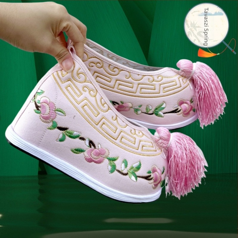Férfi Huangmei opera tánccipő, hímzett twill szövet