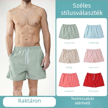 Férfi Taslon úszónadrág, gyorsan száradó, légáteresztő, belsővel, egyszínű, strand- és nyaraláshoz
