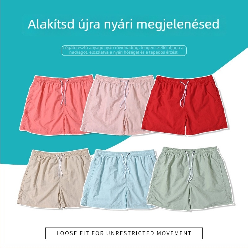 Férfi Taslon úszónadrág, gyorsan száradó, légáteresztő, belsővel, egyszínű, strand- és nyaraláshoz