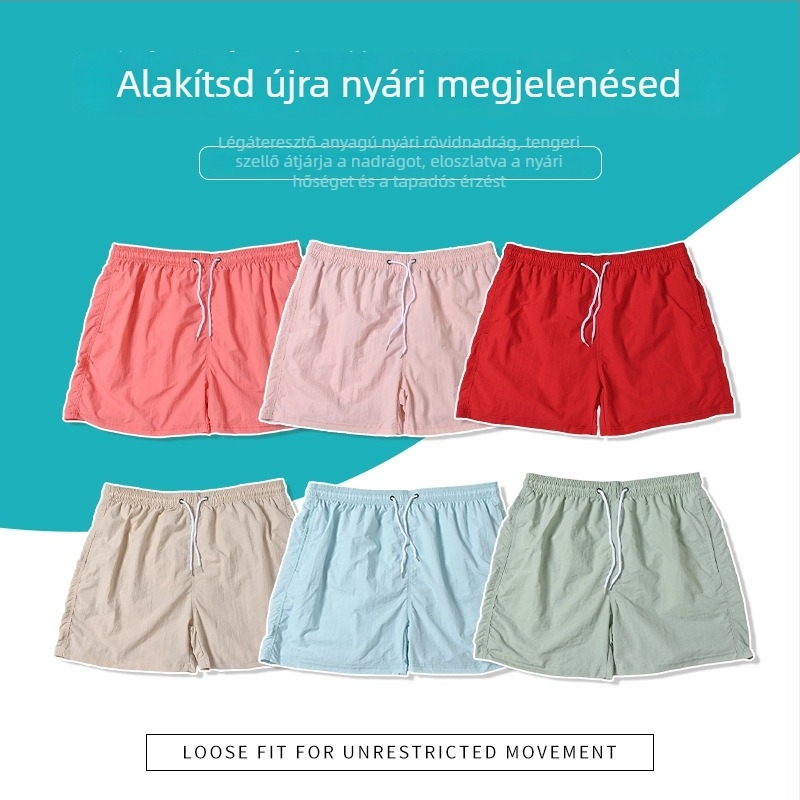 Férfi Taslon úszónadrág, gyorsan száradó, légáteresztő, belsővel, egyszínű, strand- és nyaraláshoz