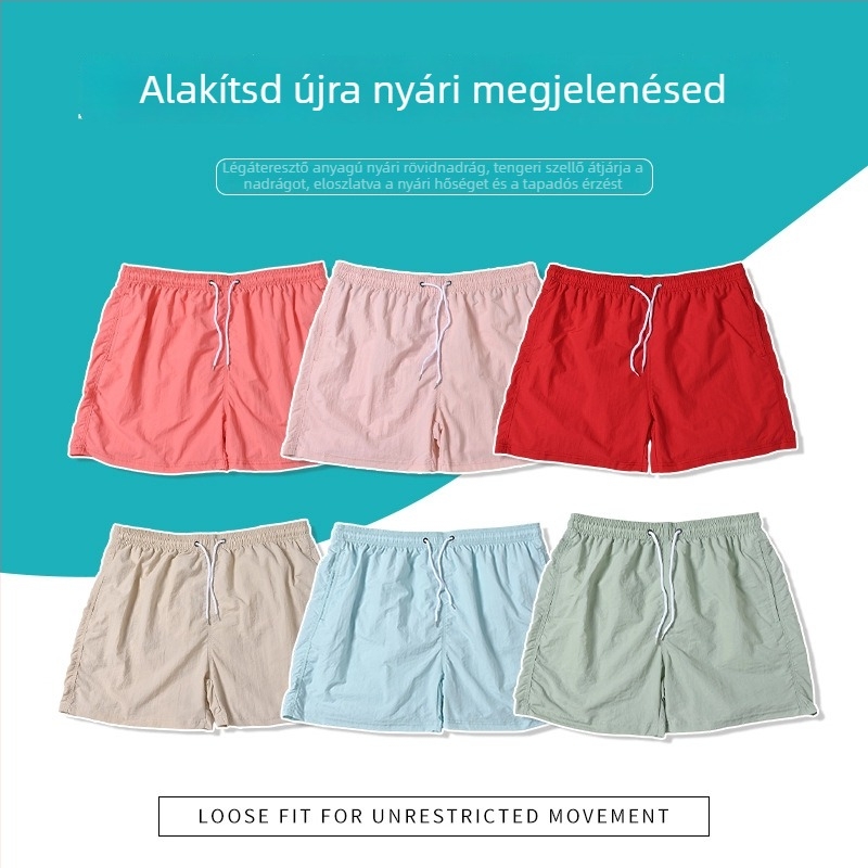 Férfi Taslon úszónadrág, gyorsan száradó, légáteresztő, belsővel, egyszínű, strand- és nyaraláshoz